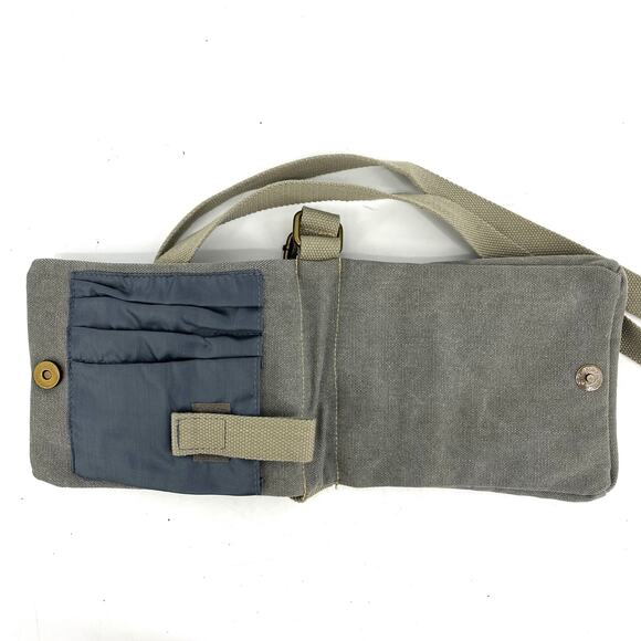 Girl Scouts Gray Canvas Crossbody Small Bag Purse Zippered Adjustable - Picture 3 of 4